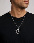 Male model wearing 14K G Diamond Pendant