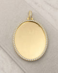 14K Oval Diamond Picture Photo Pendant styled photo