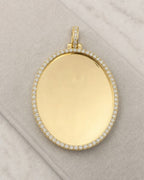 14K Oval Diamond Picture Photo Pendant styled photo
