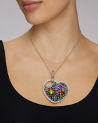 Female model wearing 18k Heart Pendant