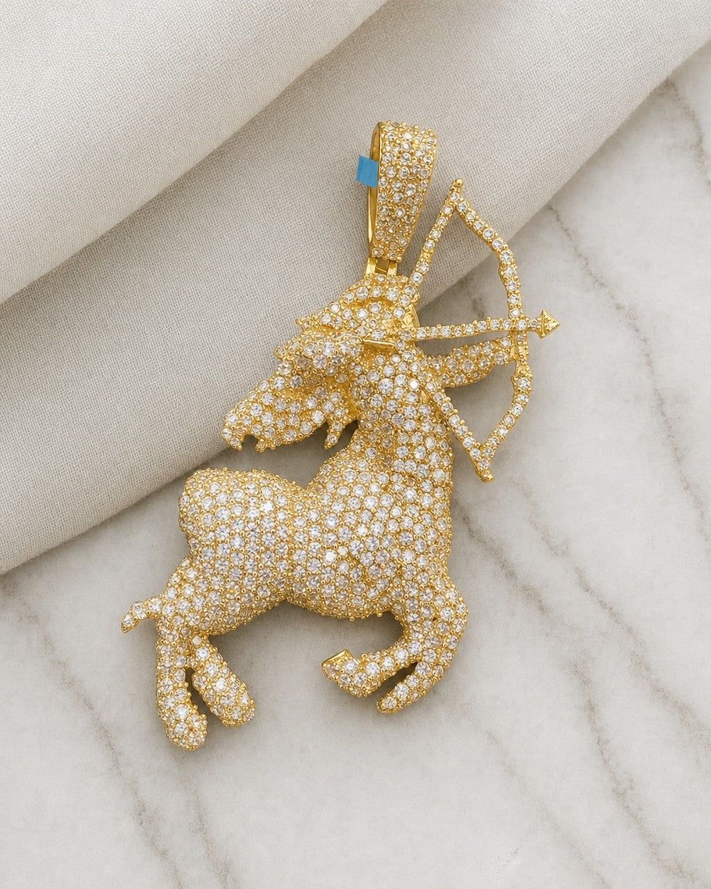 14K Sagittarius Diamond Pendant 3.6ct styled photo