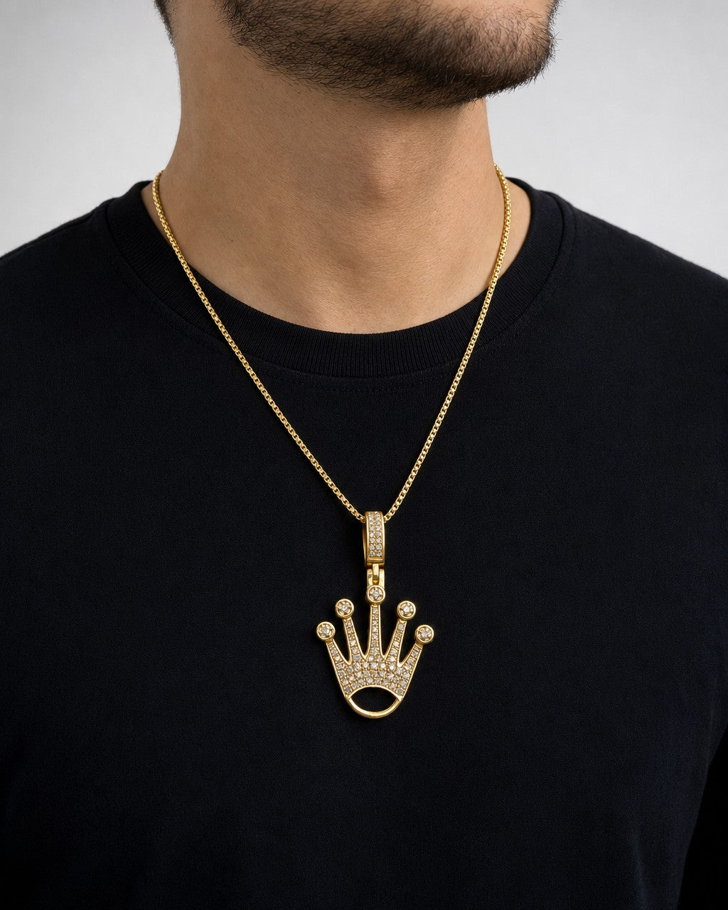 Male model wearing Crown Pendant