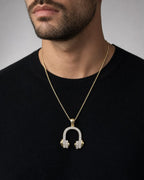 Male model wearing Headphones Pendant