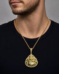 Male model wearing Buddha Pendant 0.7ct