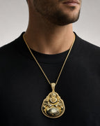 Male model wearing Buddha Pendant 0.9ct