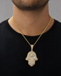 Male model wearing Hamsa Pendant