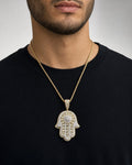 Male model wearing Hamsa Pendant