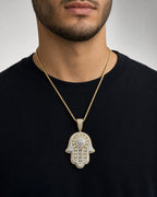 Male model wearing Hamsa Pendant