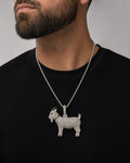 Male model wearing Goat Pendant