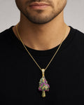 Male model wearing Weed Plant Pendant
