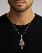 Male model wearing Weed Plant Pendant