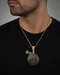 Male model wearing Black Bomb Diamond Pendant