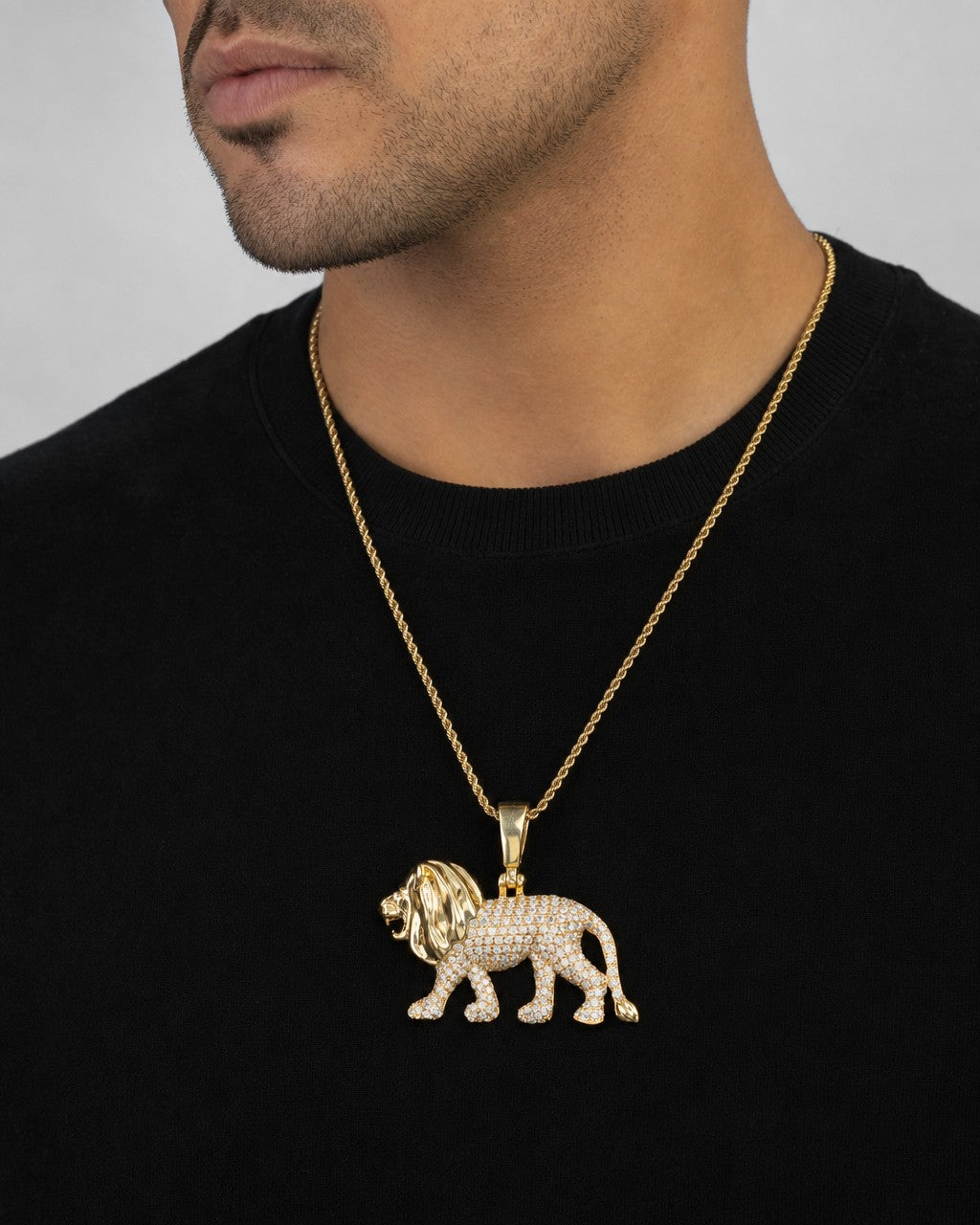 Male model wearing Leo Pendant