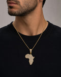 Male model wearing Africa Pendant