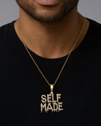Male model wearing Self Made Diamond Pendant