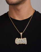 Male model wearing Gang Name Pendant