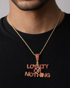 Male model wearing Loyalty or Nothing Pendant