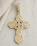10K Celtic Cross Diamond Baguette Pendant 2.6ct styled photo