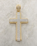 10K Traditional Cross Diamond Pendant 4.4ct styled photo