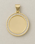 10K Circle Picture Photo Pendant styled photo