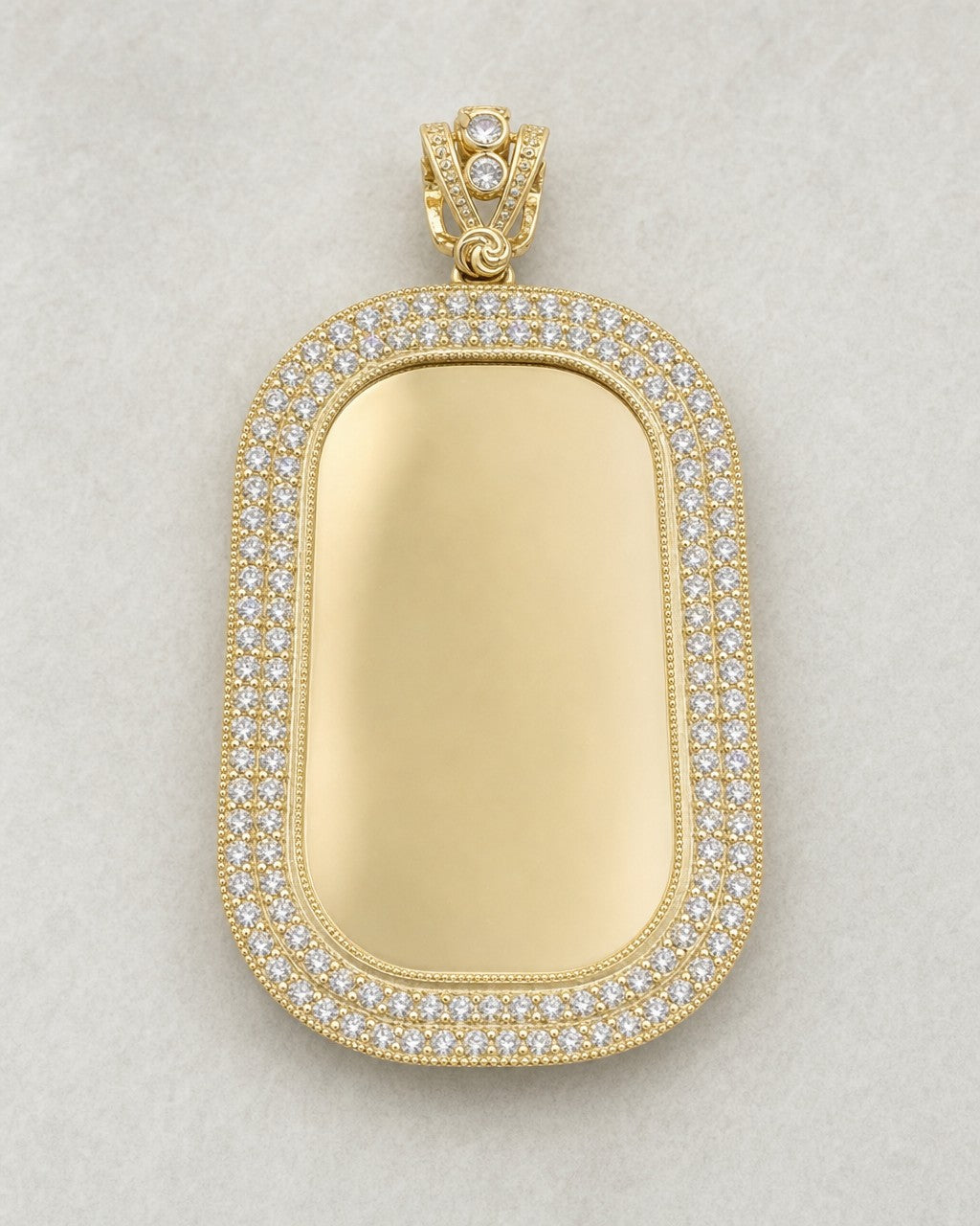 10K Rounded Rectangle Picture Photo Pendant styled photo