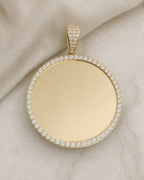 14K Circle Picture Photo Pendant styled photo