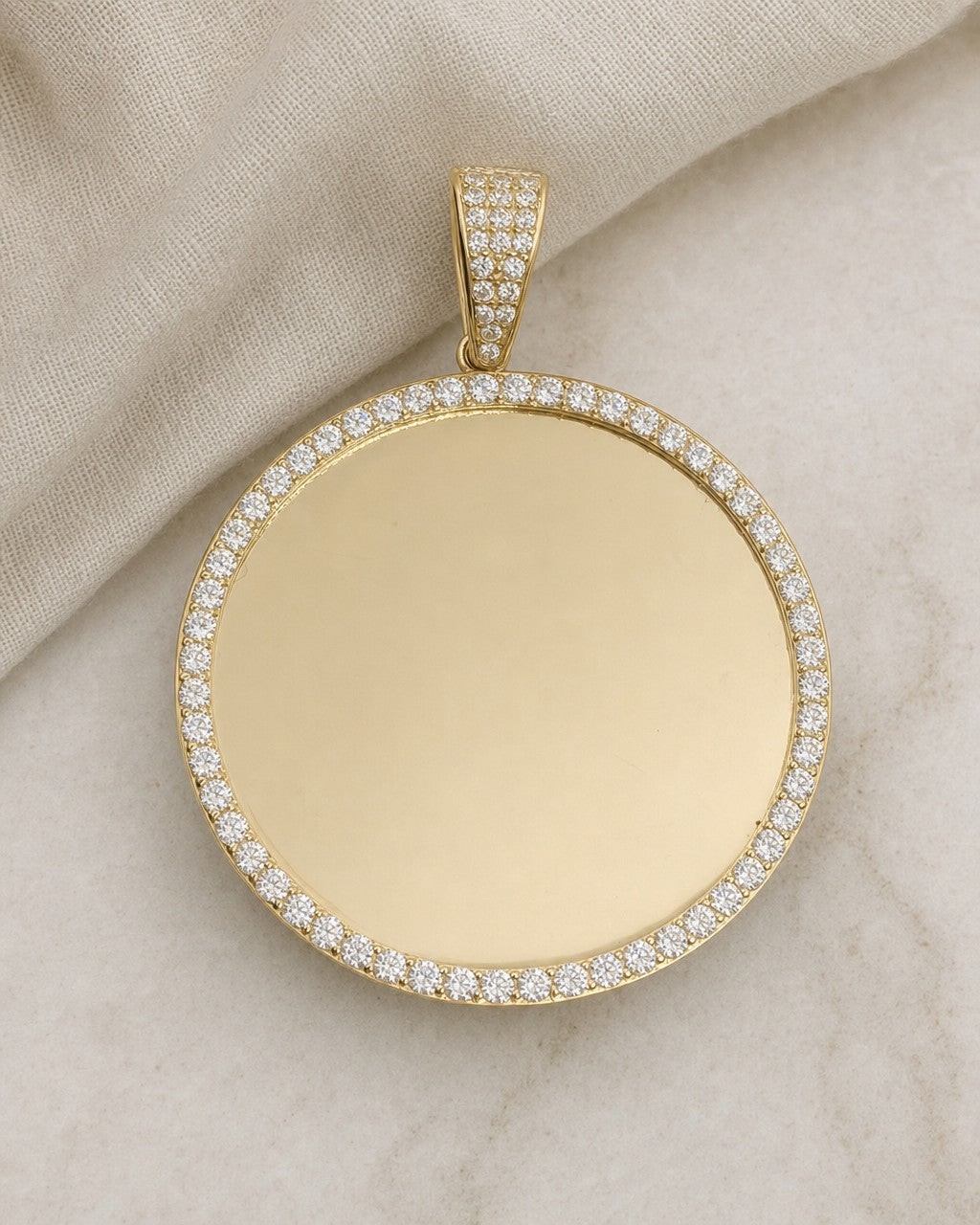 14K Circle Picture Photo Pendant styled photo