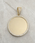 14K Circle Picture Photo Pendant styled photo