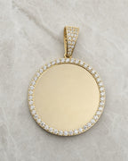 14K Circle Picture Photo Pendant styled photo