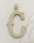 Initial C Old English Pendant styled photo
