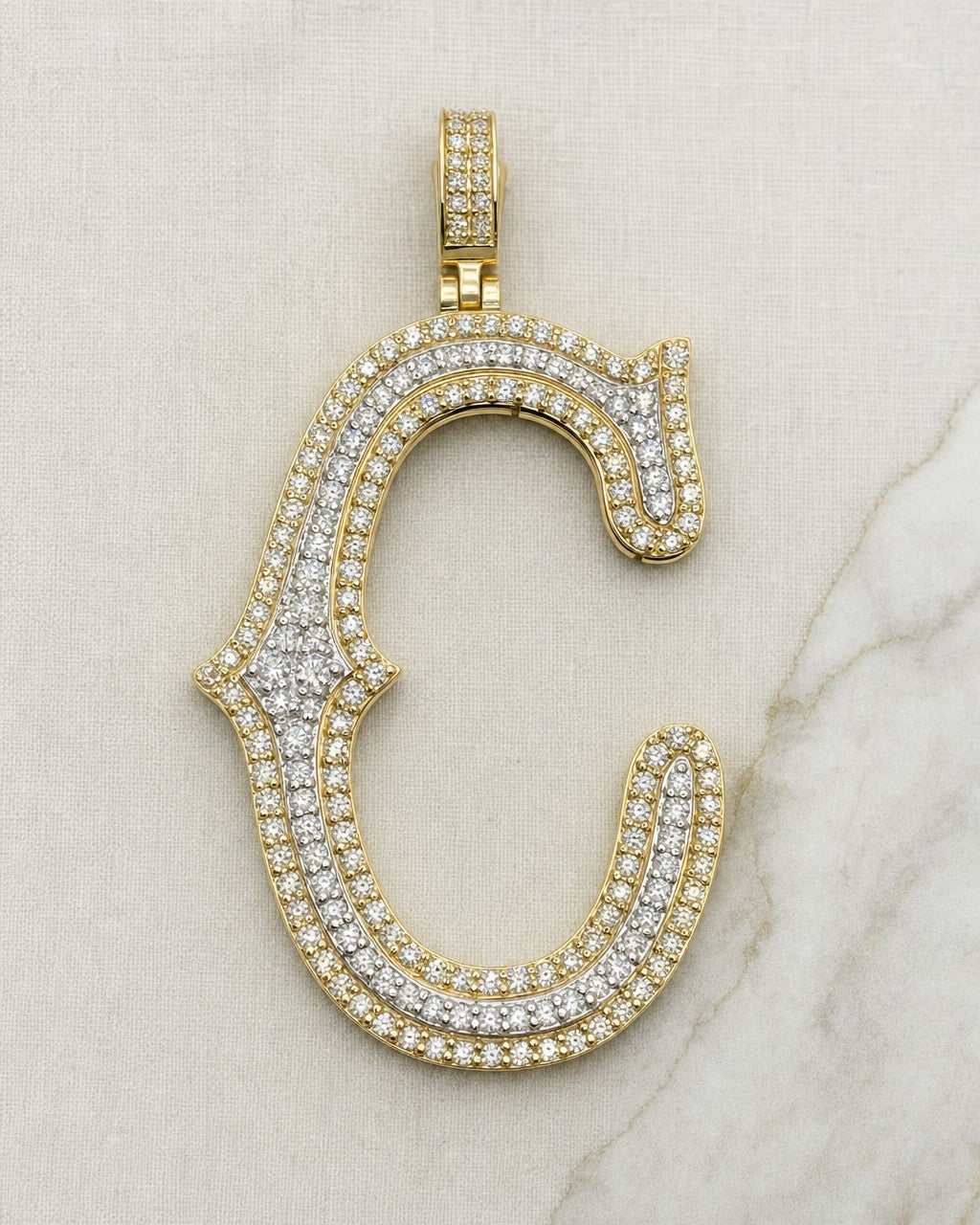 Initial C Old English Pendant styled photo