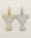 Initial Y Baguette Pendant styled photo
