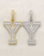 Initial Y Baguette Pendant styled photo