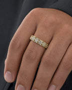 Male model wearing 14K Space Flower Diamond Ring 1.4ct