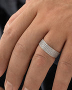 Male model wearing 14K Iced-Out Diamond Band 1.8ct