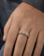 Male model wearing 14K Space Flower Diamond Ring 1.8ct