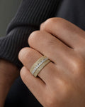 Male model wearing 14K Big Stone Band Diamond Ring