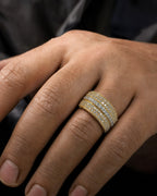 Male model wearing 14K Thick Men's Diamond Ring