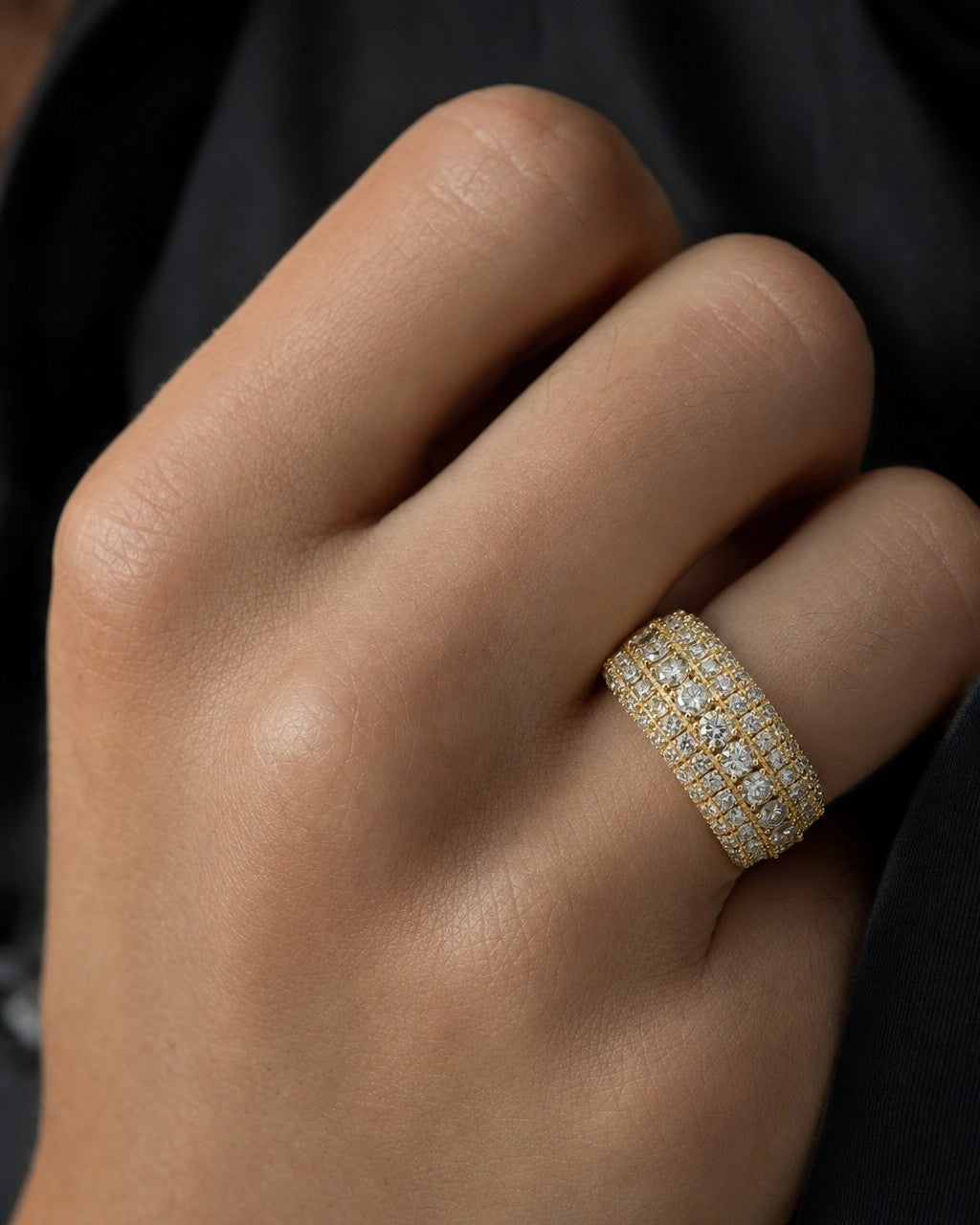 Male model wearing 14K Muscle Diamond Ring