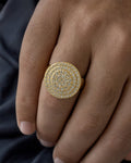 Male model wearing 14K Circle Olympus Diamond Ring