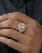 Male model wearing 14K Circle Master Diamond Ring