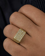 Male model wearing 14K Rectangle Ice Diamond Ring