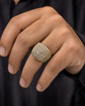 Male model wearing 14K Square Jumbo Italian Diamond Ring