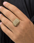 Male model wearing 14K Square Jumbo Diamond Ring