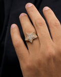 Male model wearing 14K Rose Star Diamond Ring