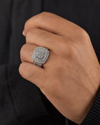 Male model wearing 14K Square Barcelona Diamond Ring
