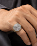 Male model wearing 14K Milano Cake Diamond Ring