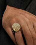Male model wearing 14K Cake Diamond Ring