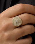 Male model wearing 14K California Cake Diamond Ring