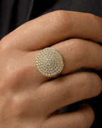 Male model wearing 14K California Cake Diamond Ring
